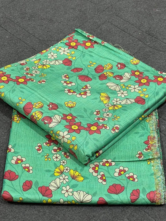 2 Pc Women’s Unstitched Printed Suit: